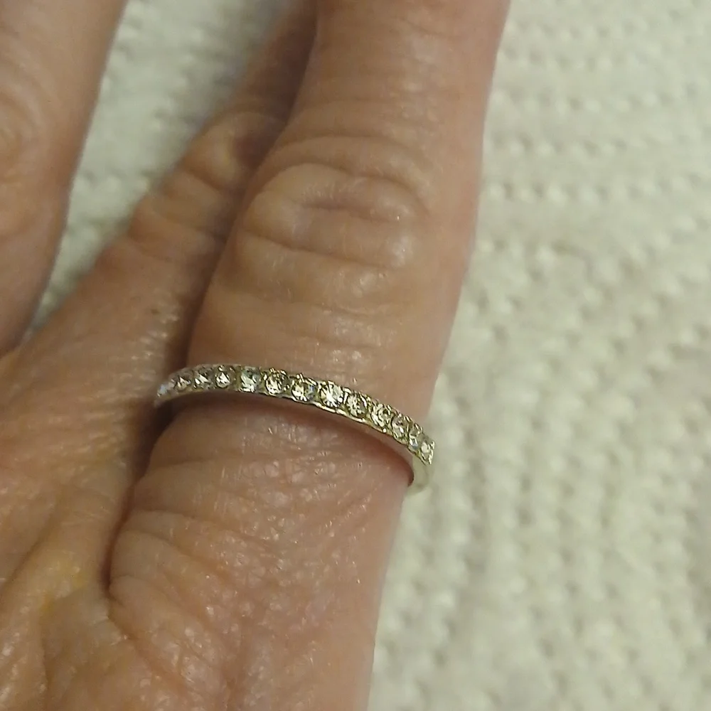 925 STERLING SILVER, White Sapphire WEDDING SET. Size 9 - Picture 4 of 9